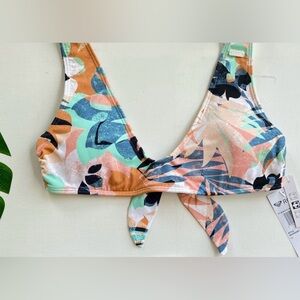 Roxy - Tropical Deep V Neck - Beach Classics Triangle Swimsuit Top XL - NWT
